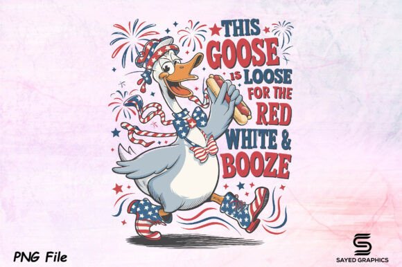 4th of July Goose USA America PNG Design: Creative Patriotism