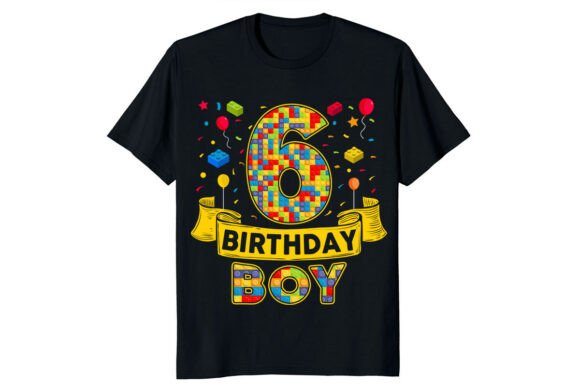 Celebrate in Style: The 6th Birthday Boy Building Blocks Design
