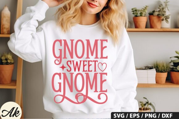 Charming Gnome Sweet Gnome SVG Design for Creative Projects