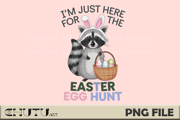 Easter Raccoon Egg Hunt: A Playful PNG Design Asset