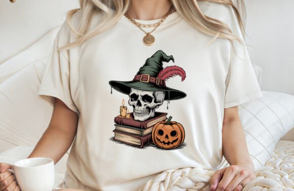 Halloween Book Lover T-shirt Design PNG: A Designer's Asset