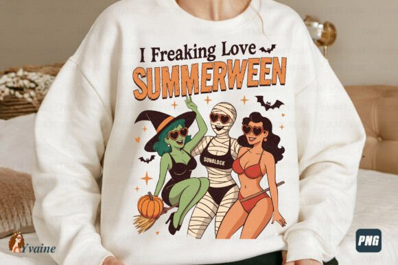 I Freaking Love Summerween PNG Design: A Trendy Retro Asset