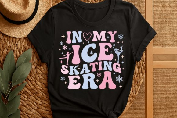 Ice Skating T-Shirt Design Clipart PNG for Creative Projects