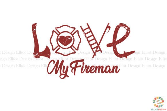 LOVE My Fireman Sublimation PNG: A Designer's Asset