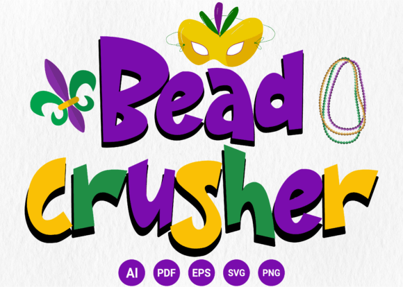 Mardi Gras Bead Crusher Design: A Bold Graphic Asset