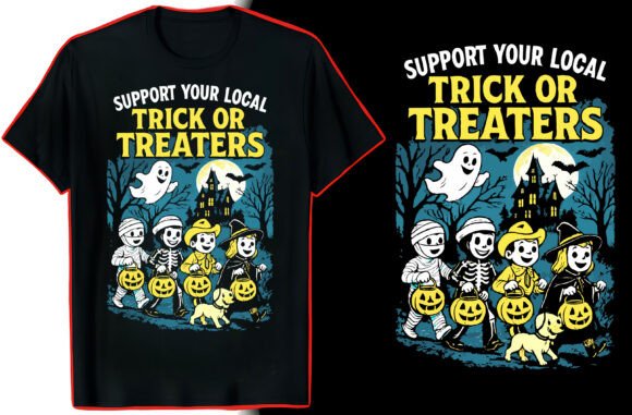 Spooky Vector Art: Halloween Haunted House Tshirt Design