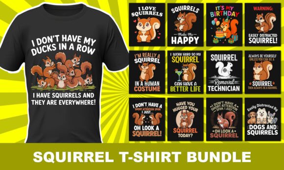 Squirrel T-Shirt Design Bundle: A Creative Asset for Modern Projects