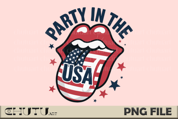 USA Lips PNG: A Retro Patriotic Design for Bold Graphics